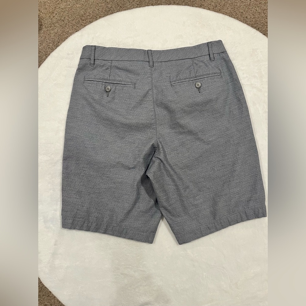 Marc Anthony Slim Fit Stretch Waist Gray Micro-Dot Chino Shorts - 32 - Picture 3 of 7